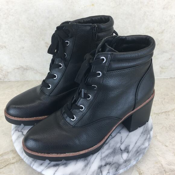 Naturalizer Black MADALINN3 Faux-Leather Booties Women's Size 9.5 - Picture 1 of 16